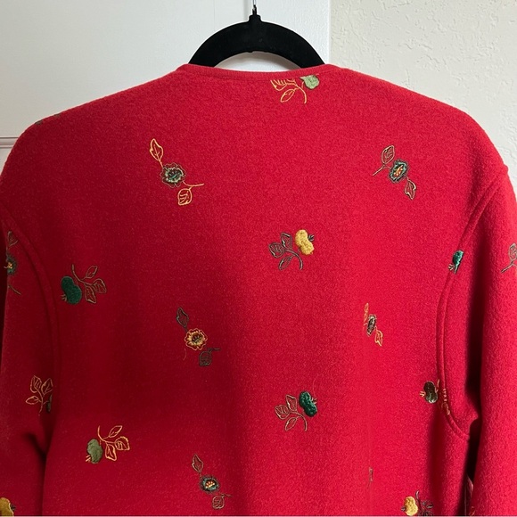 Vintage Geiger Red Wool Holiday Festive Coat Size 38 - Picture 12 of 13